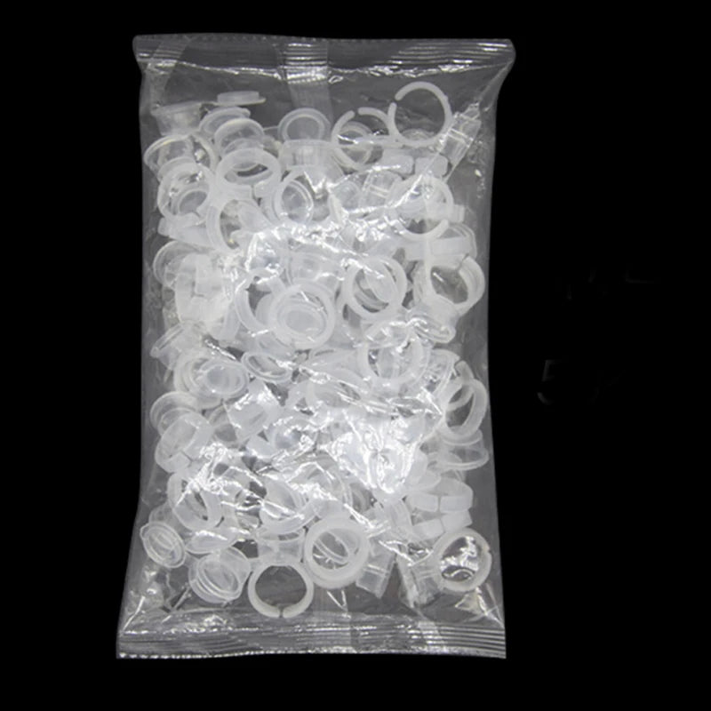 50pcs Disposable Tattoo Ink Ring Cups — Microblading & Permanent Makeup Pigment Tool Accessories
