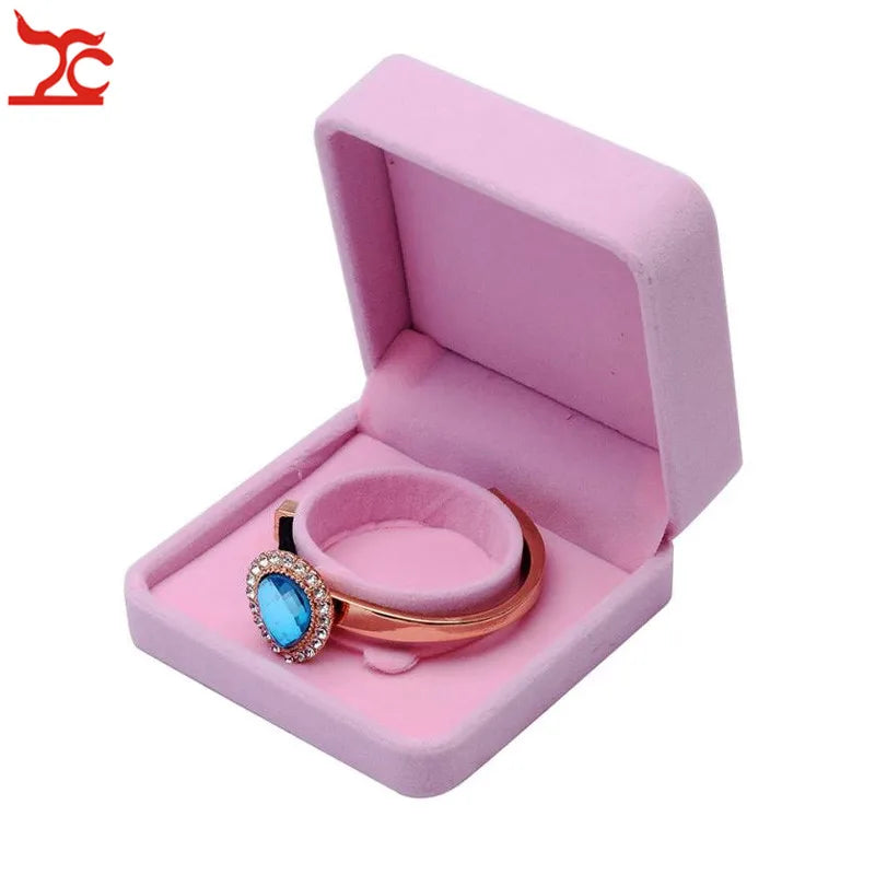 Red Velvet Wedding Jewelry Storage Box – Ring, Earrings, Necklace & Bracelet Organizer Gift Case