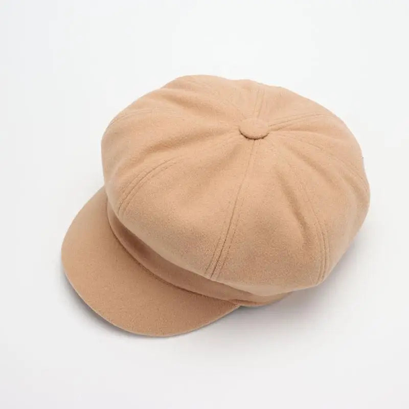Autumn & Winter Wool Hats for Women β Solid Plain Octagonal Newsboy Cap & Casual Beret for Men & Ladies