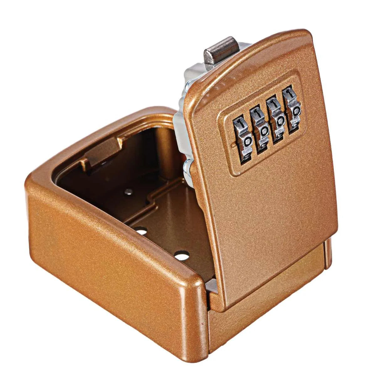 Mini Key Lock Box – Wall Mounted Alloy Safe Organizer with 4-Digit Combination for Indoor & Outdoor Security Storage
