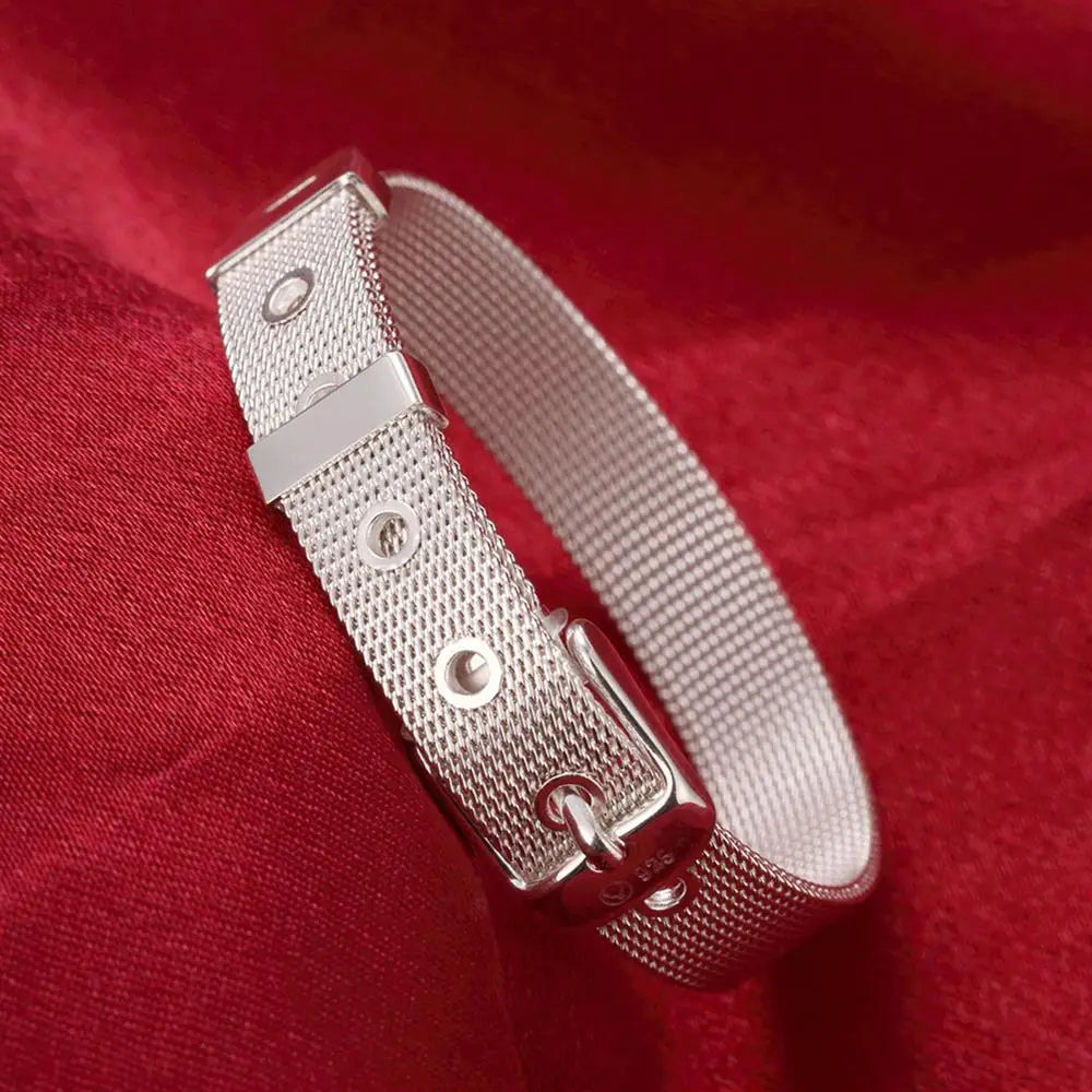 925 Sterling Silver Watchband Chain Bracelet — Luxury Jewelry for Women, Wedding & Party Gift