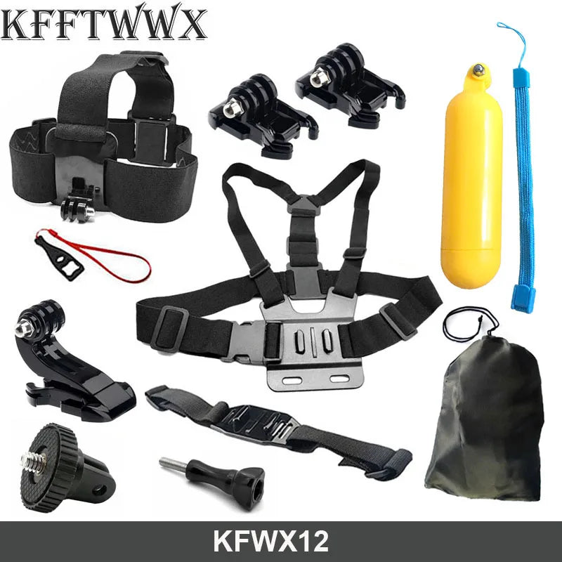 GoPro Accessories Kit — Strap, Tripod Mount & More for Hero 12–4, Yi 4K, SJ4000, EKEN H9, AKASO, DBPOWER Action Cameras