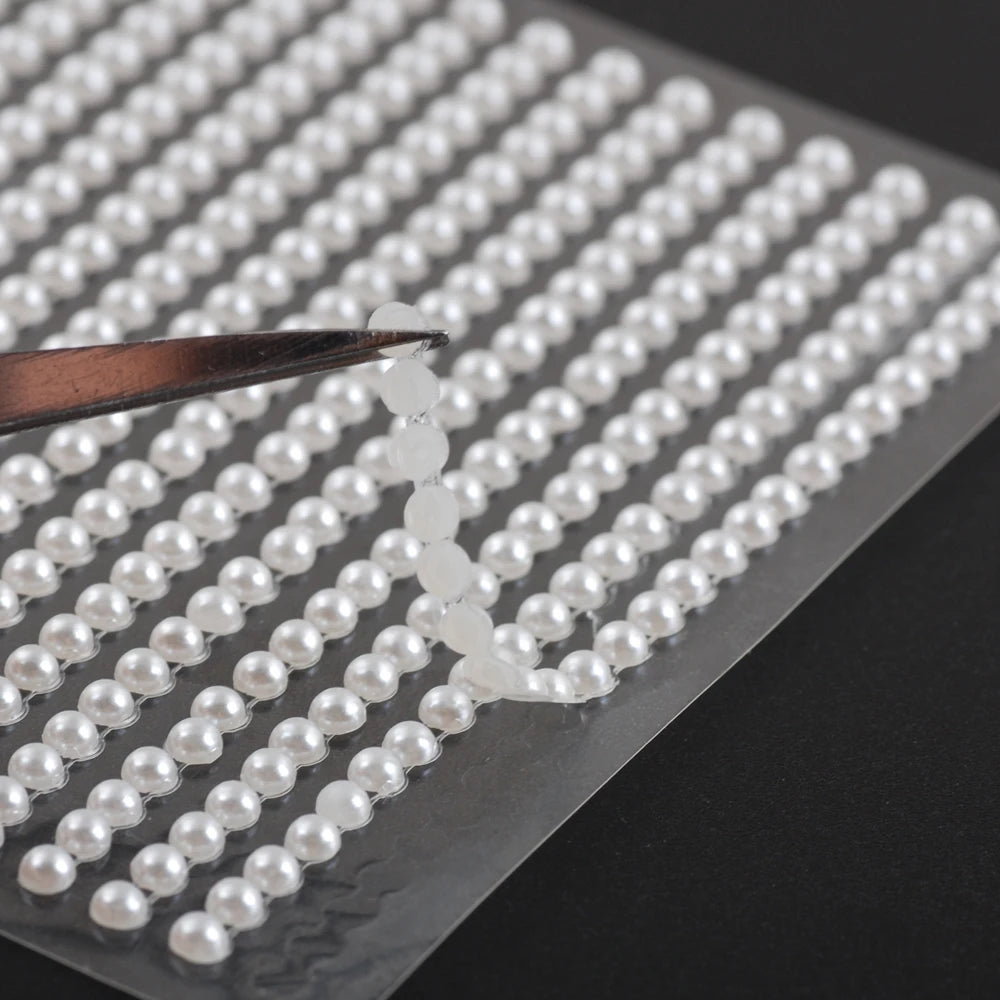 DIY Party Decoration Acrylic Pearls Sticker – 3mm, 4mm, 5mm, 6mm Self-Adhesive Rhinestone Stickers for Grand Events