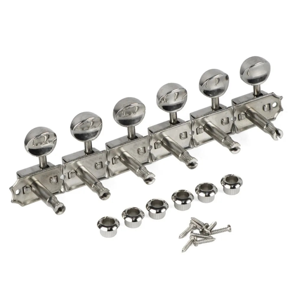FLEOR Nickel Silver 6-in-Line Vintage Electric Guitar Machine Heads - Tuners, Tuning Keys & Pegs, Guitar Accessories