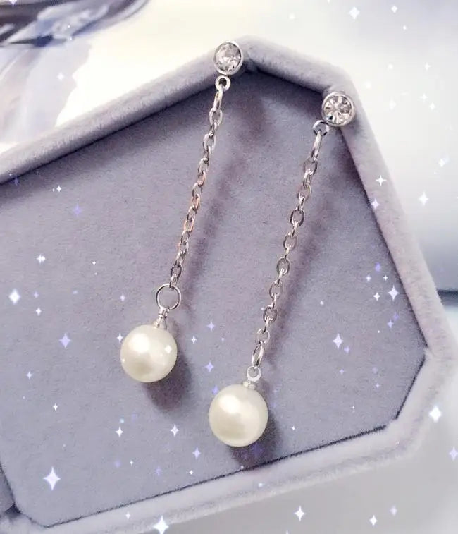 Fashion Pearl Bean Crystal Earrings for Women & Girls β Elegant Everyday Jewelry
