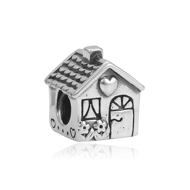 Original Alloy Bead Family Love Heart Pendant Charm - Mom & Dad DIY Jewelry for Pan Bracelets & Necklaces