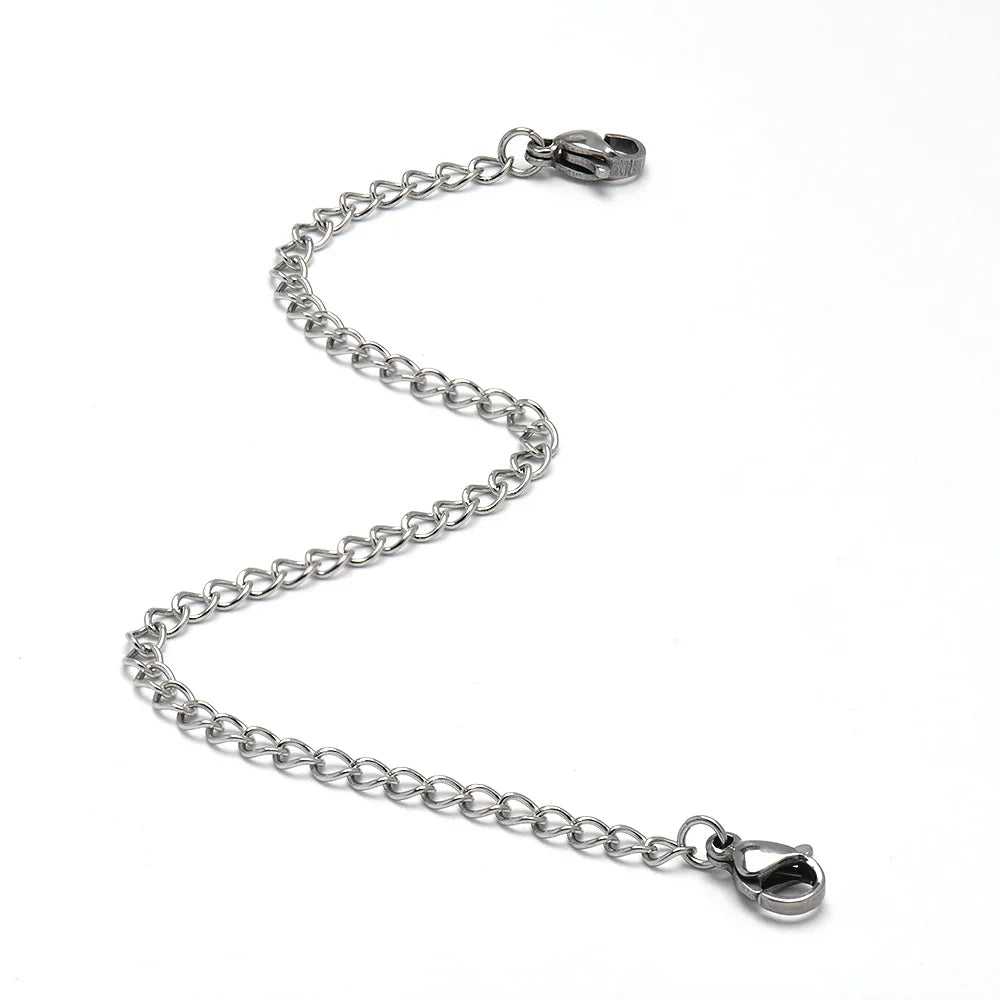 5PCS Stainless Steel Necklace & Bracelet Extender Chains – Lobster Clasp Extension Chains for Jewelry Making & Anklets