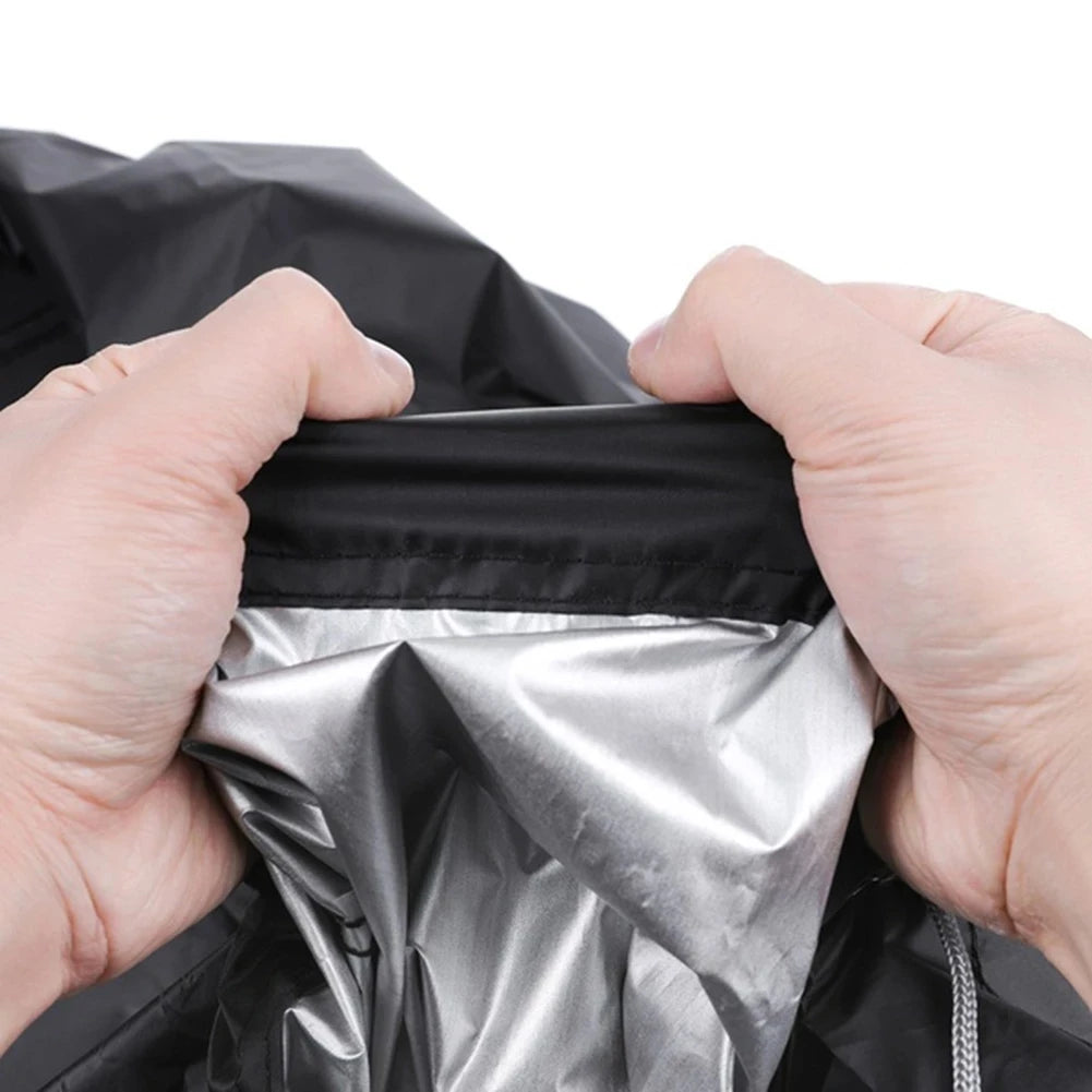 210D Outdoor Lawn Mower Cover - Waterproof UV-Resistant Oxford Cloth with Drawstring, Universal Black Protective Cover