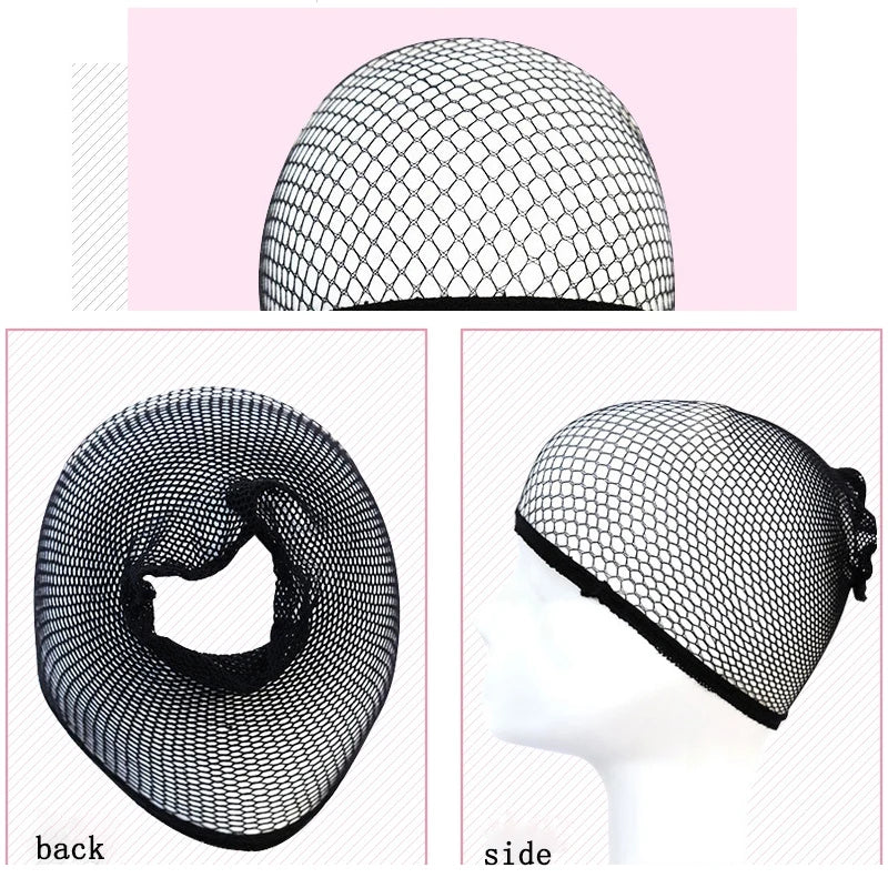 Black Snood Nylon Hairnet Cap – Stretch Mesh Wig Liner for Women, Elastic Material for Wig Making Accessories