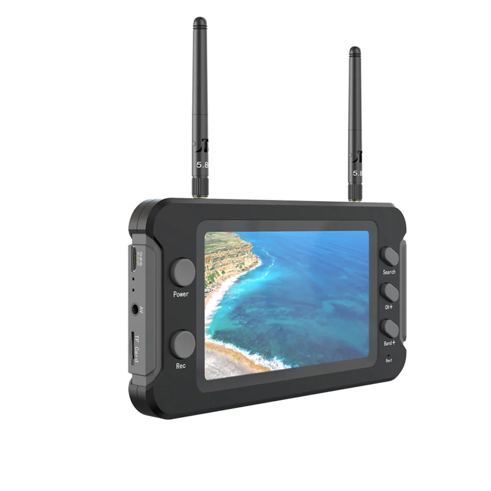 5.8G FPV Monitor with DVR – 40CH 4.3 Inch LCD Display, Auto Search, NTSC/PAL Video Recording for RC Multicopters