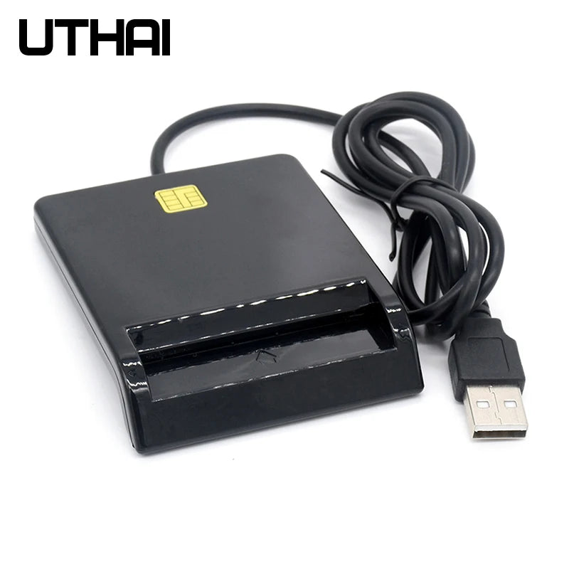 UTHAI X02 USB SIM Smart Card Reader - Bank Card IC/ID EMV SD TF MMC Cardreader, USB-CCID ISO 7816 Compatible with Windows 7/8/10 and Linux OS