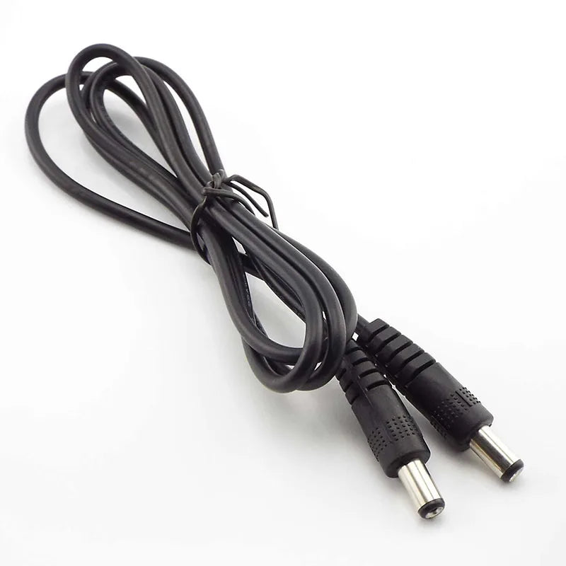12V 3A DC Male-to-Male Power Cable - 5.5×2.1mm CCTV Adapter Extension Cord 0.5M/1M/2M