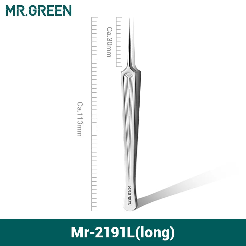 MR.GREEN Ingrown Hair Tweezers β Pointed Nose Tweezers for Eyebrows, Splinters, Blackhead & Acne Removal