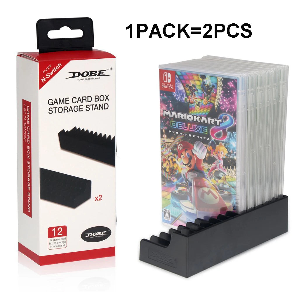 Switch Game Case Set – 2PCS CD-Style 24 Cartridge Storage Boxes with Non-Slip Pads for Nintendo Switch Accessories