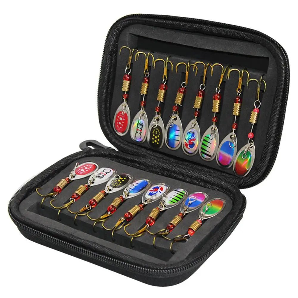 16pcs Metal Spoon Spinner Fishing Lure Set – Crankbaits & Wobblers for Pike, Artificial Bait Fishing Kit