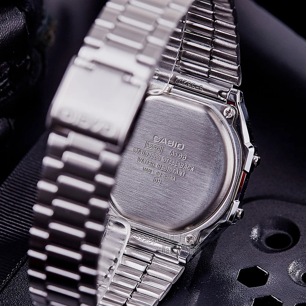 Casio Silver Luxury Watch Set for Men - LED Digital, Waterproof Quartz Sport and Military Wrist Watch