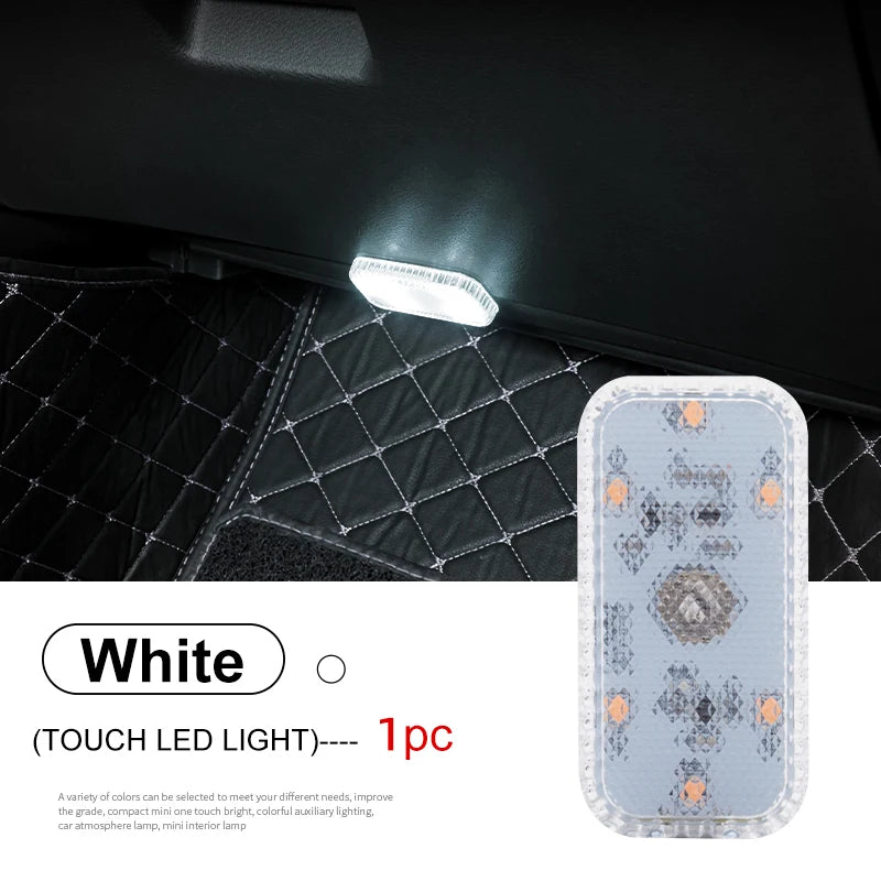 Mini LED Touch Light - USB Rechargeable Wireless Car Interior Reading & Ceiling Lamp