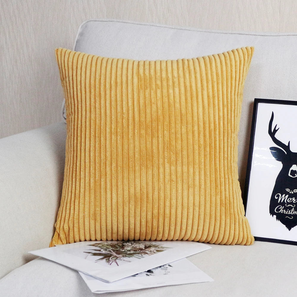 Striped Corduroy Body Pillow Cover - Plush Long Cushion Case for 50x70/50x100/50x120CM Bedding & Home Comfort
