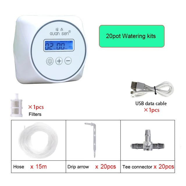 Smart Drip Irrigation Timer System – Automatic Garden Watering Controller Pump Kit for Plants & Home Use