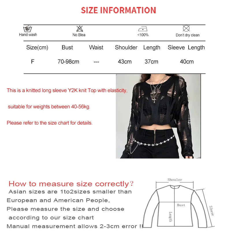 ITOOLIN Women's Y2K Hollow Out T-Shirt - Batwing Sleeve Knitted Shirt, Loose Streetwear Tops for Spring and Autumn 2024