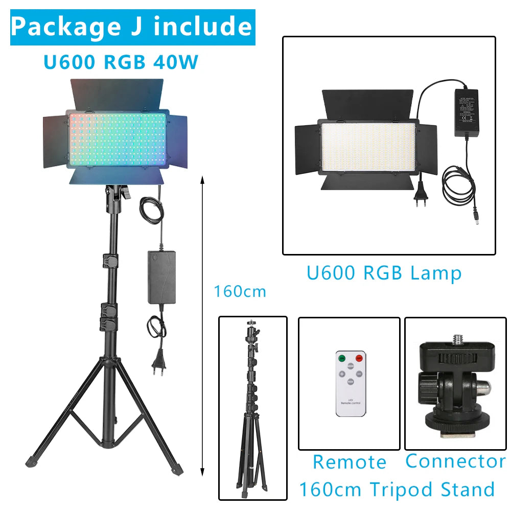 U800 RGB LED Photo Studio Light – Video Recording Panel Lamp for YouTube, TikTok & Live Streaming