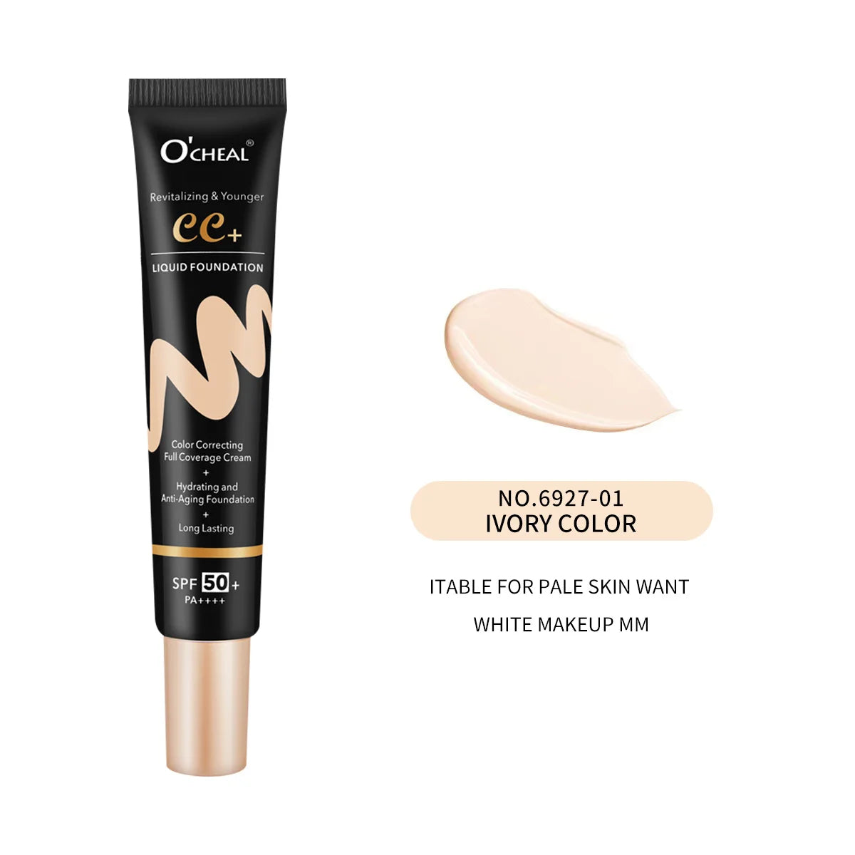 Ocheal 30g BB/CC Sunscreen Cream SPF 50/PA+++ β Anti-Aging, Long-Lasting Full Coverage Facial Foundation
