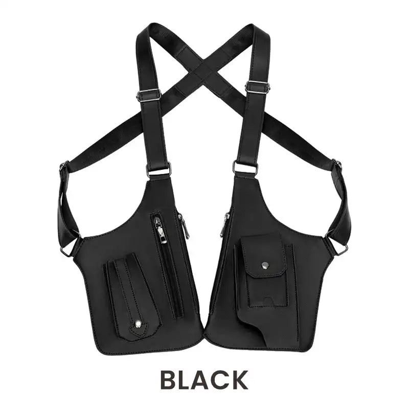 Double Shoulder Strap Multi-Pocket Waterproof Tactical Fishing Bag – Men's Anti-Theft Crossbody Bag