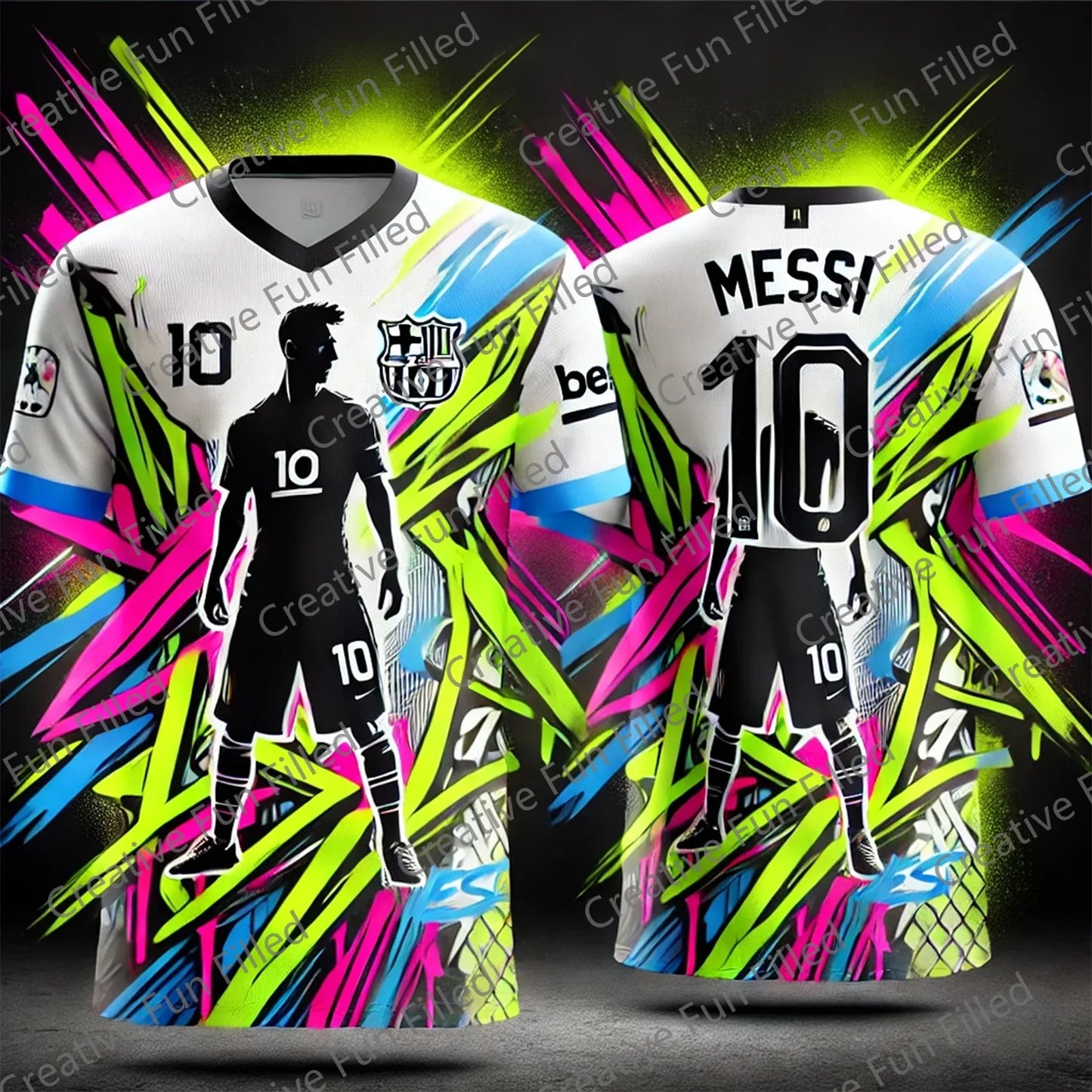 CHATGPT Street Graffiti Soccer Jersey – Messi 10 Special Edition for Kids & Adults, Summer Tee, Intelligent Design New Kit