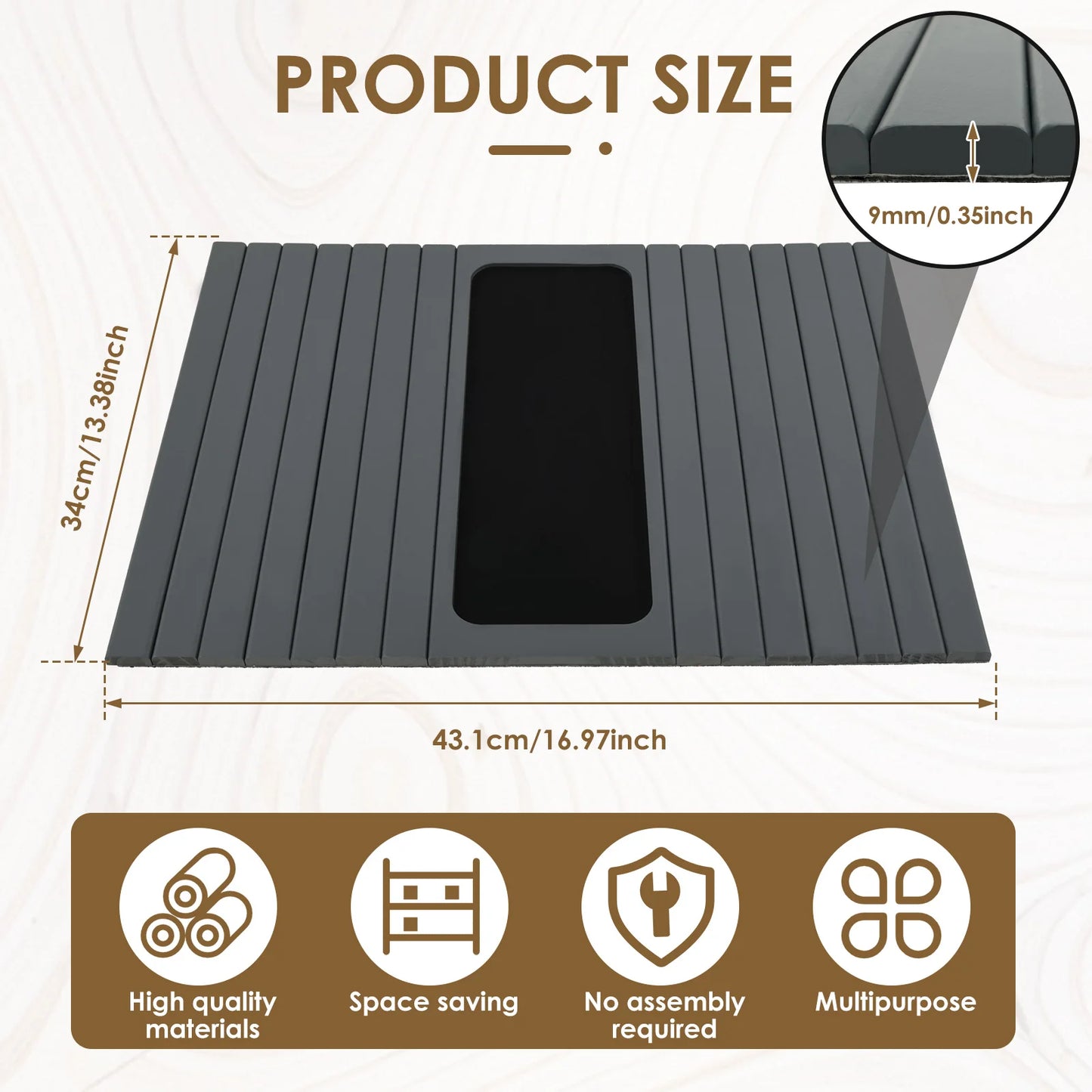 Wooden Sofa Arm Tray – Folding Design, Sturdy & Convenient Tray for Storage and Home Use