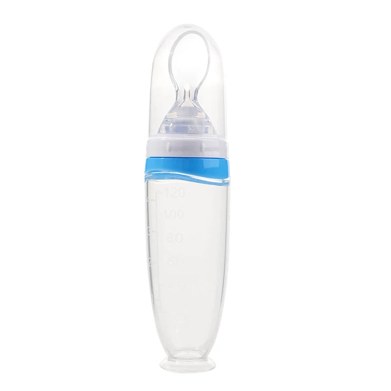 120ml Infant Silicone Food Squeeze Feeder β Baby Fruit Puree & Rice Paste Dispenser with Detachable Spoon