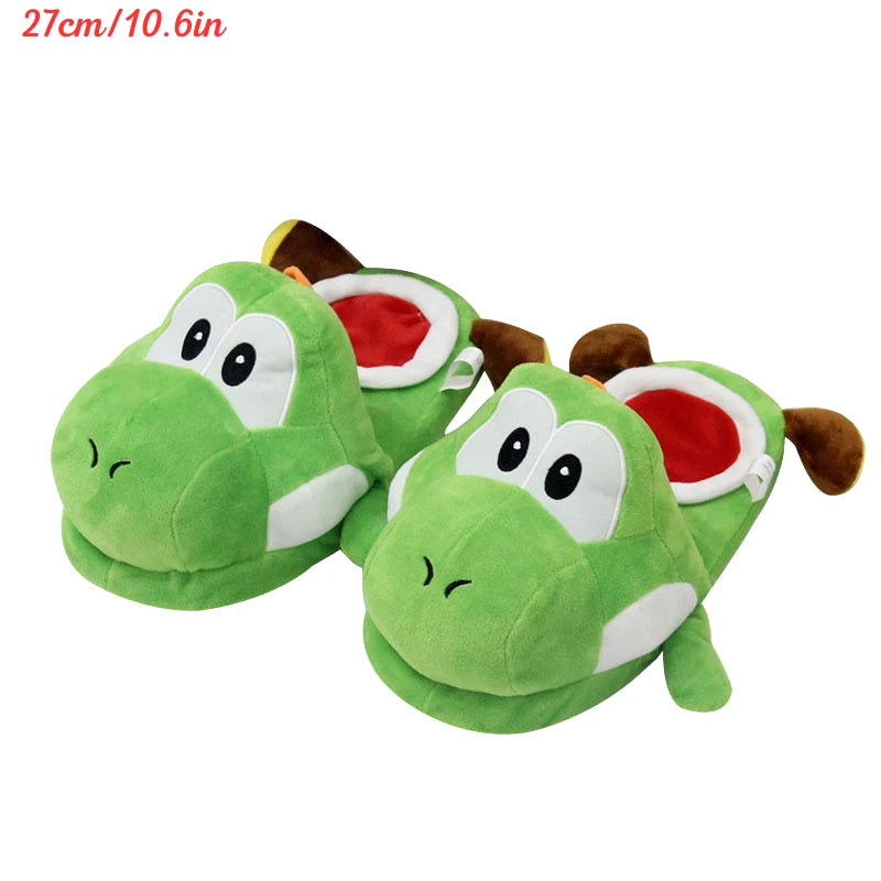 Kawaii Mario & Luigi Piranha Plant Plush Slippers β Cute Green Yoshi Anime Soft Stuffed Dolls, Birthday Gift