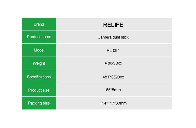 RELIFE RL-094 48PCS Camera Lens Cleaner Gel Sticks – Synthetic Resin Dust Removal for iPhone, Android & Camera Lenses