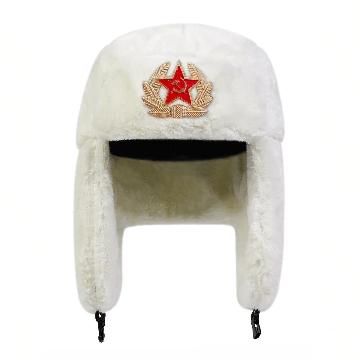 Unisex Winter Earflap Hat - Five-Pointed Star Label Warm Bomber Cap for Skiing, Outdoor Riding, and Snow Activities