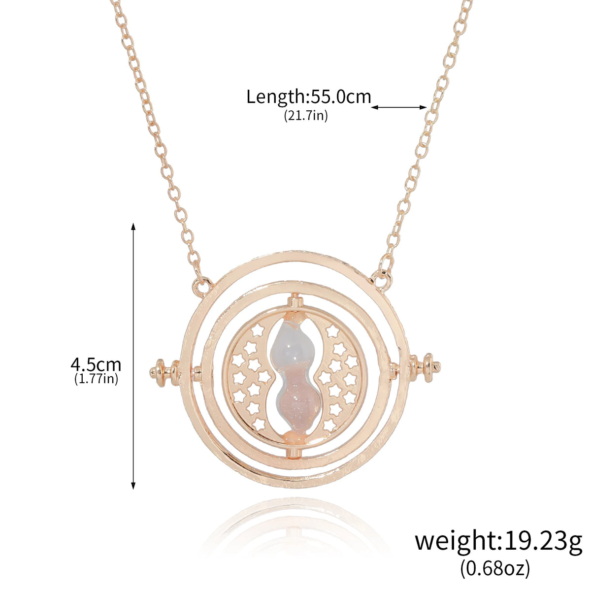 Classic Harry Potter Time-Turner Necklace - 360° Rotatable Hourglass Cosplay Pendant & Wizard Fan Gift