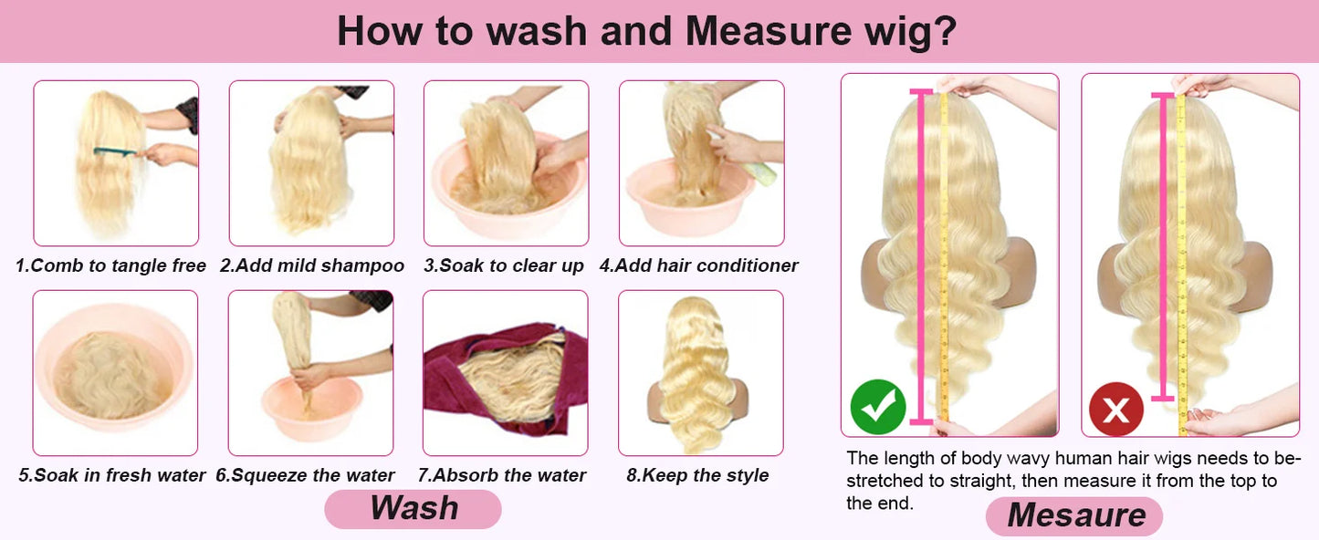 38 Inch 613 Blonde Body Wave HD Lace Front Wig – 13x6 Lace Frontal Human Hair Wig for Women