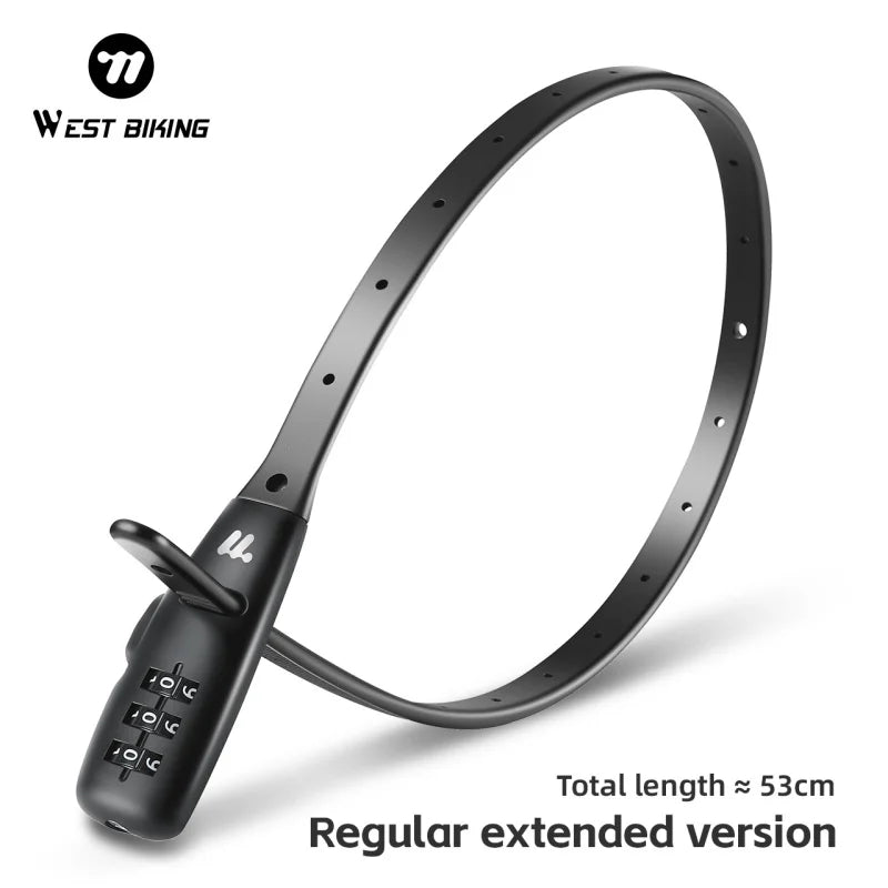 WEST BIKING Portable Bicycle Cable Lock β Zinc Alloy Adjustable Anti-Theft Password Lock for Bike, Motorcycle & Helmet Security