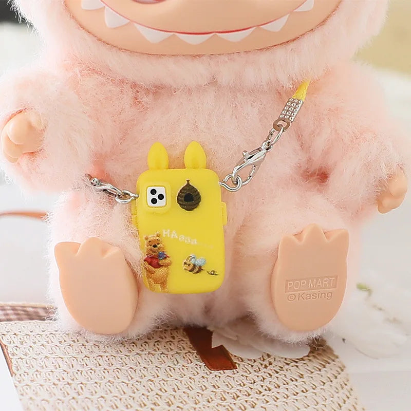 Cartoon Camera Phone Bag for Labubu Crybaby — 10-15cm Cotton EXO Plush Doll Accessories