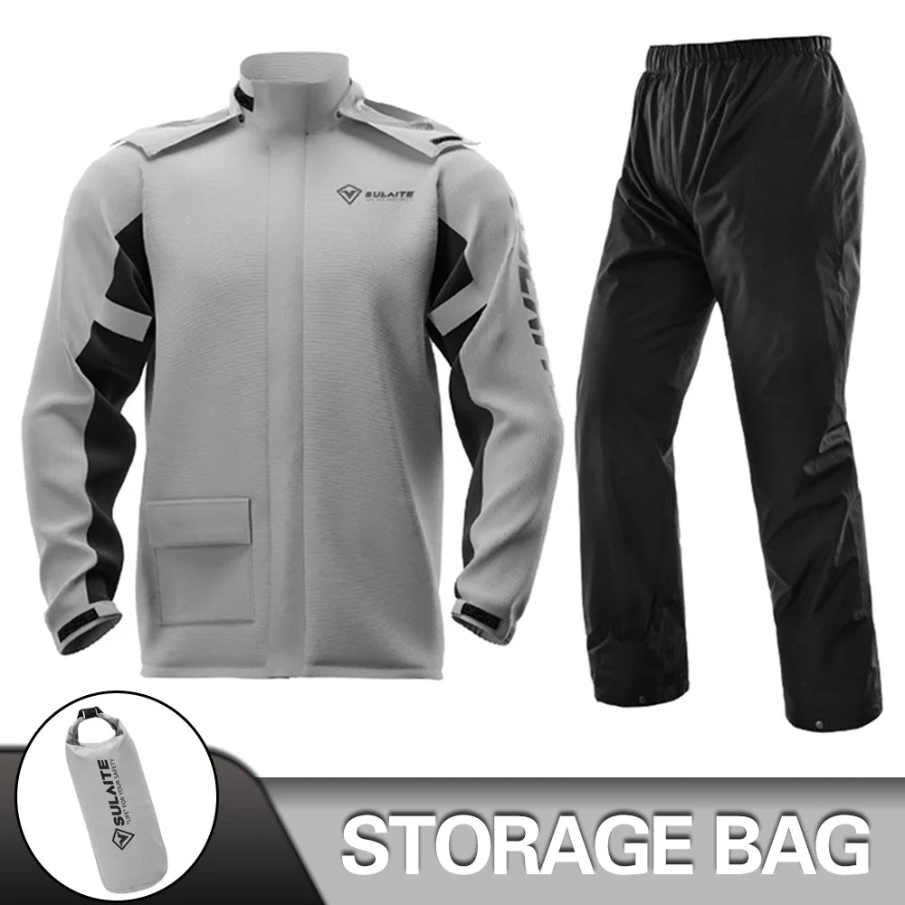 Waterproof Motorcycle Raincoat Suit – Men & Women Moto Raincoat Jacket & Pants Set for Bikers