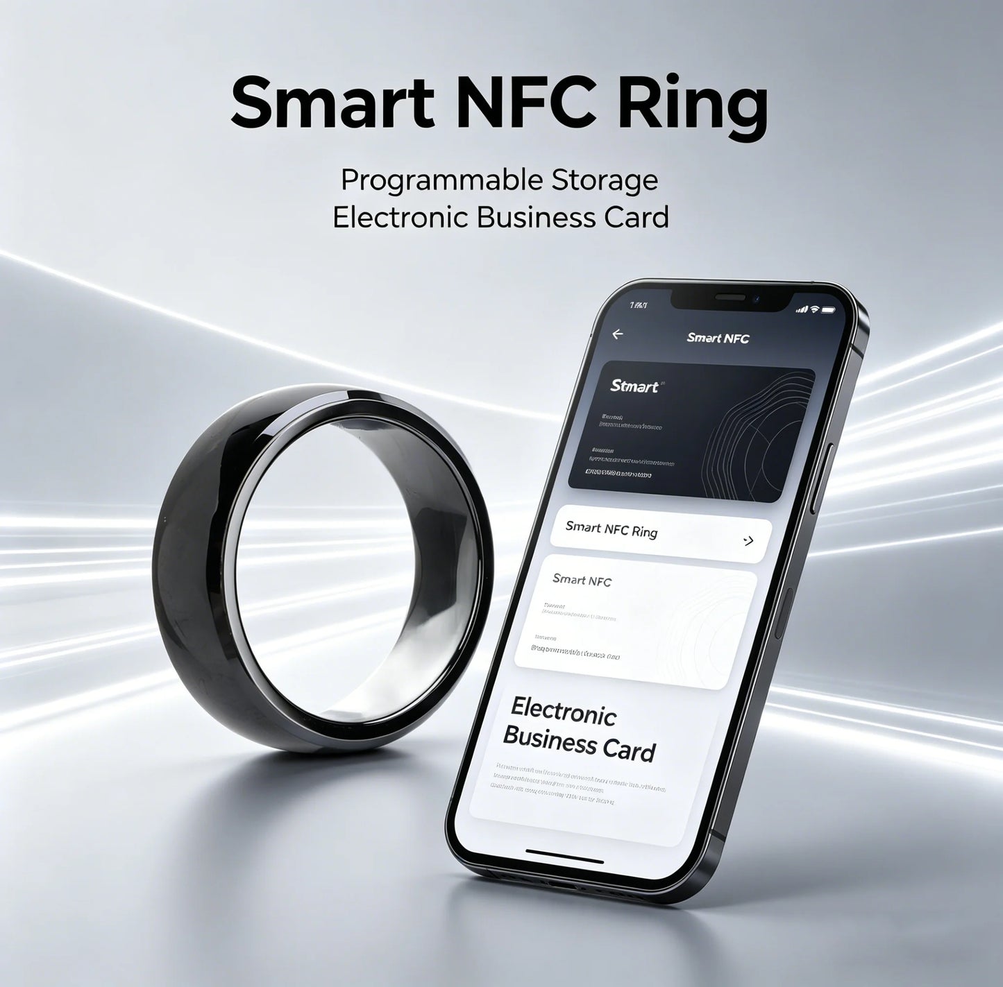 NFC Ceramic Smart Ring - Programmable NFC 216 Access Control Tag