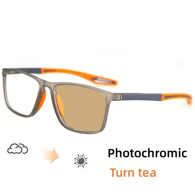 Intelligent Photochromic Myopia Glasses – Vintage TR90 Computer Sunglasses for Nearsighted Users, Finished Lenses -1.0 to -6.0