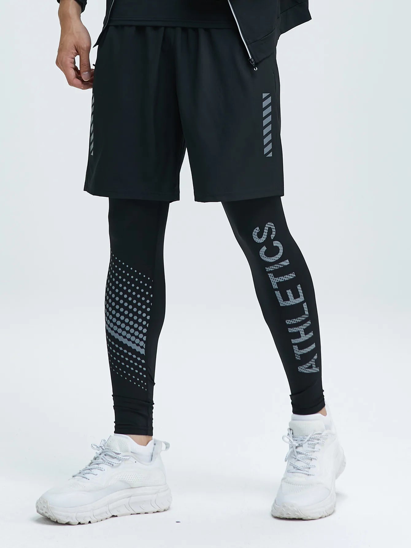 Men’s 2-Piece Sports Set — Tight Cycling & Fitness Shorts, Quick-Dry, High-Elasticity Running & Training Compression Pants