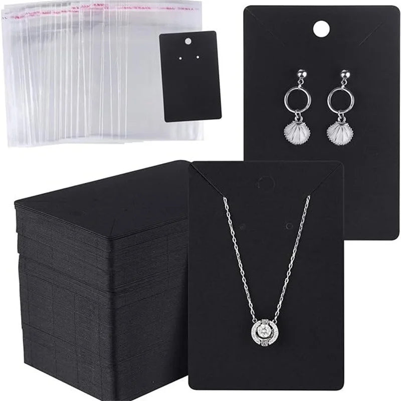 50pcs 6x9cm Blank Jewelry Display Cards – Necklace & Earring Holder Cards