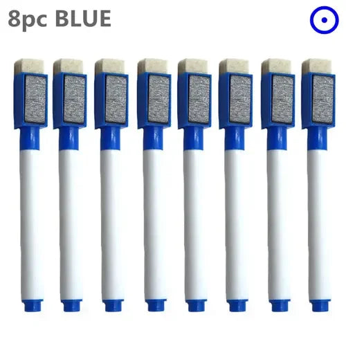 8PC Magnetic Whiteboard Markers – Colorful Blackboard & Whiteboard Pens with Built-In Eraser for School, Kids Drawing & Graffiti