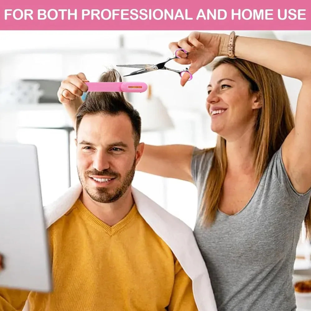 3Pcs Hair Cutting Tool Kit - Bangs Trimming Scissors & Comb Set for DIY Home Hair Styling