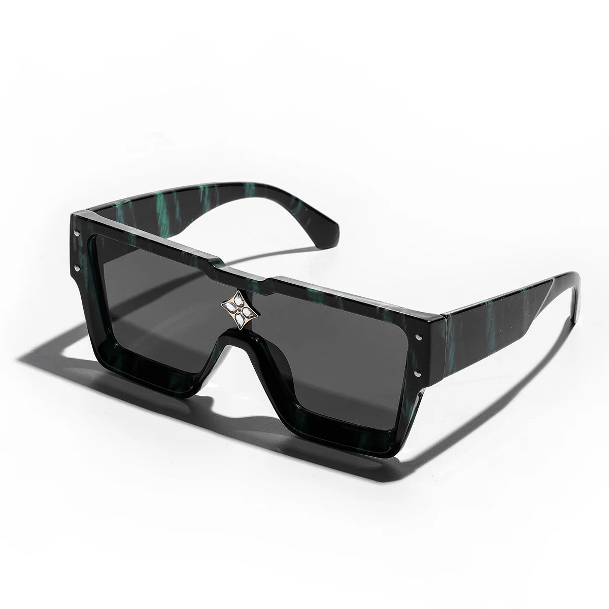 Ruiao Retro Black Millionaire Sunglasses β Luxury Square Designer Shades for Men & Women (2024)