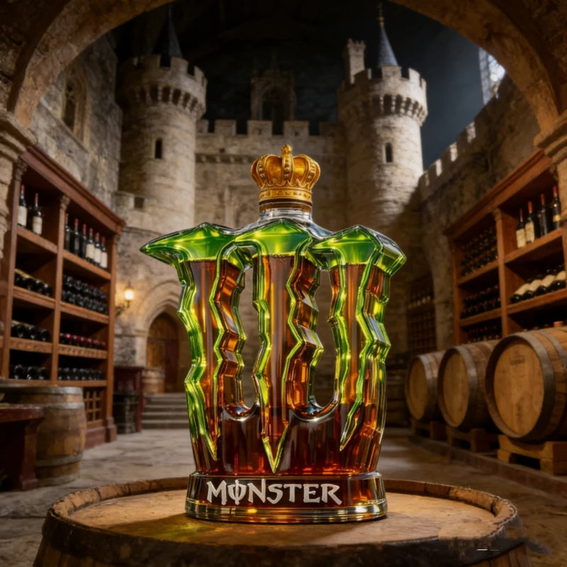 Monster Claw Leg Glass Decanter - Crown Top Whiskey Bottle & Decorative Spirit Dispenser for Home Bar