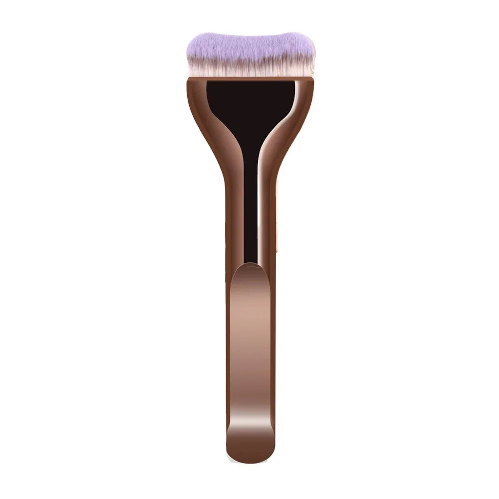 Professional Foundation Makeup Brush - Soft Nylon Bristles with Brown Handle for Liquid, BB Cream & Powder