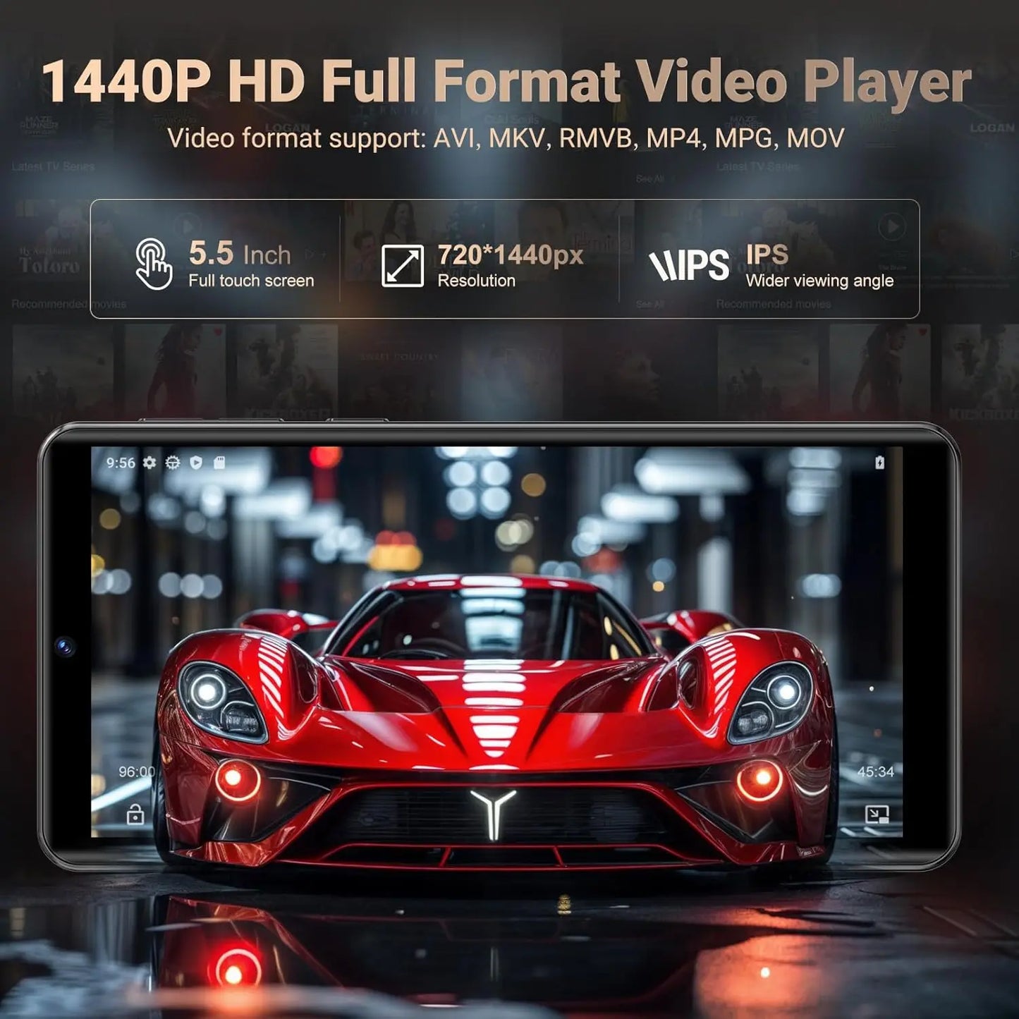 Oilsky 128GB MP3 Player - Android 13 HD Touchscreen Music Player with Bluetooth, WiFi & Camera
