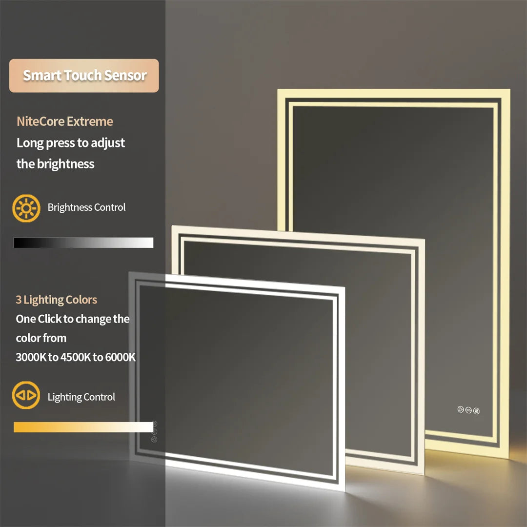 LUVODI 28x36 Inch LED Bathroom Mirror β Backlit Dimmable Wall-Mounted Defog Vanity Mirror