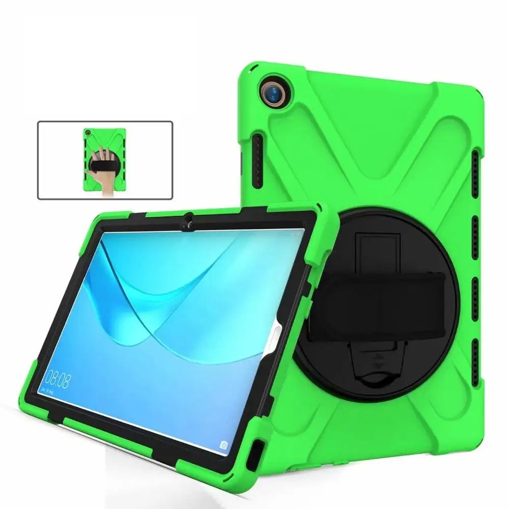 Huawei MediaPad M5 10.8 Case - 360° Rotating Hand Strap Shockproof Protective Stand Cover